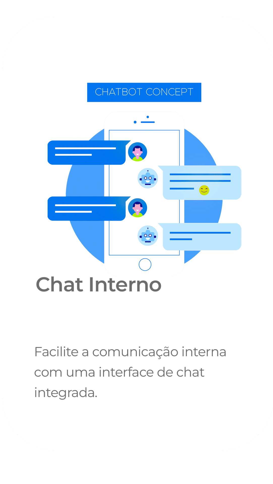 Chat interno entre os atendentes da equipe